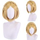Peruca de cosplay Anime Blonde Braided Bob 35cm para adolescentes e adultos