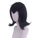 Peruca de cosplay, anime, curta, preta, em camadas, 35 cm para todas as idades