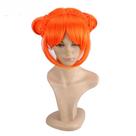 Peruca de cosplay Anime Kagura, cabelo sintético curto, laranja
