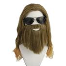 Peruca de cosplay Anime Thors Halloween Party Brown para adultos