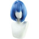 Peruca de cosplay azul claro, curta, Bob com franja, 45 cm, sintética Peruca de cosplay azul claro, curta, Bob com franja, 45 cm, sintética