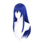 Peruca de cosplay azul escuro longa reta com franja natural de 70 cm Peruca de cosplay azul escuro longa reta com franja natural de 70 cm