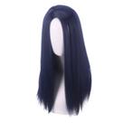 Peruca de cosplay azul escuro longa reta sintética de 40 cm para todas as idades