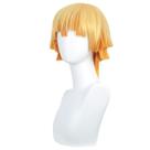 Peruca de cosplay curta amarela gradiente sintética de 34 cm para todas as idades