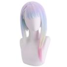 Peruca de cosplay, curta arco-íris pastel com franja lateral de 40 cm Peruca de cosplay, curta arco-íris pastel com franja lateral de 40 cm