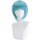 Peruca de cosplay curta azul claro com franja em camadas de 35 cm Heat R Peruca de cosplay curta azul claro com franja em camadas de 35 cm Heat R