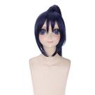 Peruca de cosplay curta azul escuro com clipe de rabo de cavalo na parte superior de 35 cm Peruca de cosplay curta azul escuro com clipe de rabo de cavalo na parte superior de 35 cm