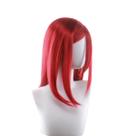 Peruca de cosplay curta de anime vermelha reta com franja lateral de 40 cm