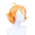 Peruca de cosplay curta em camadas laranja fofa, volume 32cm