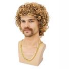 Peruca de cosplay curta, encaracolada, estilo retrô dos anos 70 para homens - 170g