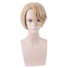 Peruca de cosplay curta loira sintética de 30 cm com franja lateral Peruca de cosplay curta loira sintética de 30 cm com franja lateral