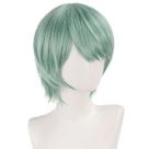 Peruca de cosplay curta verde menta sintética para mulheres