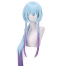 Peruca de cosplay de anime, 120 cm de comprimento, gradiente, cabelo azul a roxo