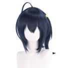 Peruca de cosplay de cabelo sintético preto e roxo de 30 cm para todas as idades