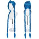 Peruca de cosplay Ebingoo azul trançada longa reta sintética Peruca de cosplay Ebingoo azul trançada longa reta sintética