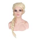 Peruca de cosplay Elsa Long Blonde Braid 50 cm resistente ao calor Syn