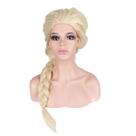Peruca de cosplay Elsas Princess Anime 65cm de fibra de alta temperatura