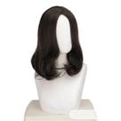 Peruca de cosplay genérica, comprimento médio, marrom, onda natural, 35 cm
