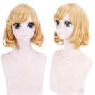 Peruca de cosplay genérica curta dourada loira sintética para mulheres Peruca de cosplay genérica curta dourada loira sintética para mulheres