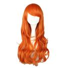 Peruca de cosplay genérica longa e encaracolada laranja com franja 70cm 200g Peruca de cosplay genérica longa e encaracolada laranja com franja 70cm 200g