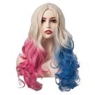 Peruca de cosplay Harleys Quinns Anime Costume Party Fancy Dr