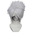 Peruca de cosplay Hatake Kakashi, cabelo sintético, cor prata