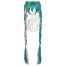 Peruca de cosplay Hatsune Miku, fantasia de festa de anime sintética