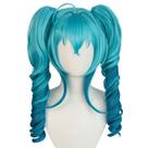 Peruca de cosplay Hatsune Miku, fantasia de festa de anime sintética