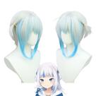 Peruca de cosplay Hololives Vtubers Gawrs Guras Cabelo sintético