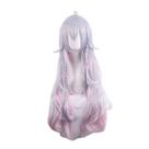 Peruca de cosplay Kagura Nana em prata sintética 70cm para Halloween