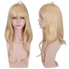 Peruca de cosplay longa e ondulada, loira, sintética, 55 cm, resistente ao calor Peruca de cosplay longa e ondulada, loira, sintética, 55 cm, resistente ao calor