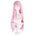 Peruca de cosplay longa e reta rosa com franja de 75 cm resistente ao calor