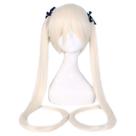 Peruca de cosplay longa loira com tranças e franja lateral de 100cm