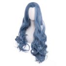 Peruca de cosplay longa ondulada azul claro de fibra de alta temperatura