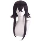 Peruca de cosplay marrom escuro em camadas de 60 cm, resistente ao calor, unissex