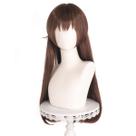 Peruca de cosplay marrom longa reta 70 cm, sintética resistente ao calor