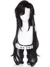 Peruca de cosplay meio a meio Hua Cheng Long preta encaracolada com franja Peruca de cosplay meio a meio Hua Cheng Long preta encaracolada com franja