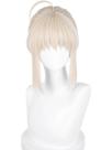 Peruca de cosplay meio a meio platinado, loira, anime com franja