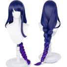 Peruca de cosplay meio a meio Raiden Shogun Purple Braid + Elf Ears Peruca de cosplay meio a meio Raiden Shogun Purple Braid + Elf Ears