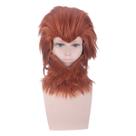 Peruca de cosplay Monkey King Style marrom 40cm resistente ao calor