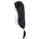 Peruca de cosplay preta trançada longa de 80 cm, sintética resistente ao calor
