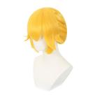 Peruca de cosplay Princess Peach, fantasia de anime, cabelo sintético