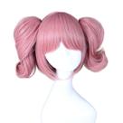 Peruca de cosplay Roromiya Karuta Anime Sintética Rosa Fumaça 30cm