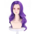 Peruca de cosplay roxa de cabelo sintético longo ondulado de 60 cm para todas as idades