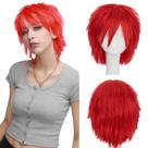 Peruca de cosplay S-noilite, cabelo sintético vermelho curto para homens e mulheres