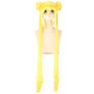 Peruca de cosplay Sailor Moon Long Yellow Twin Bun Curled Ends