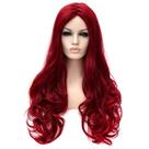 Peruca de cosplay sintética resistente ao calor, 70 cm de comprimento, vinho vermelho encaracolado