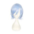Peruca de cosplay Twisted Wonderlands Anime em prata sintética 30cm