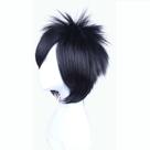Peruca de cosplay Uchihas Sasukes, cabelo sintético para meninas e mulheres