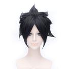 Peruca de cosplay Uchihas Sasukes, cabelo sintético preto para mulheres